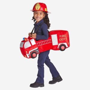 I Want To be A Fireman 3D Firetruck Child Plush Costume Size 3-7 Yrs Career Day